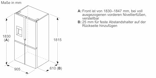 SIEMENS (KF96IAPEA) iQ500 NoFrost Smarter French-Door Kühlschrank: Eis- und Wasserspender, Anti-Fingerprint