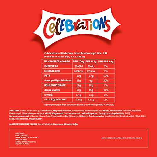 Celebrations Pralinenmischung | 7 Marken in einer Box: Mars, Snickers, Twix & mehr