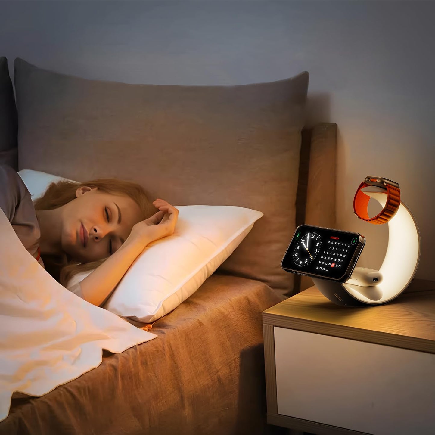 3-in-1 charging station with RGB light for iPhone, Watch & AirPods