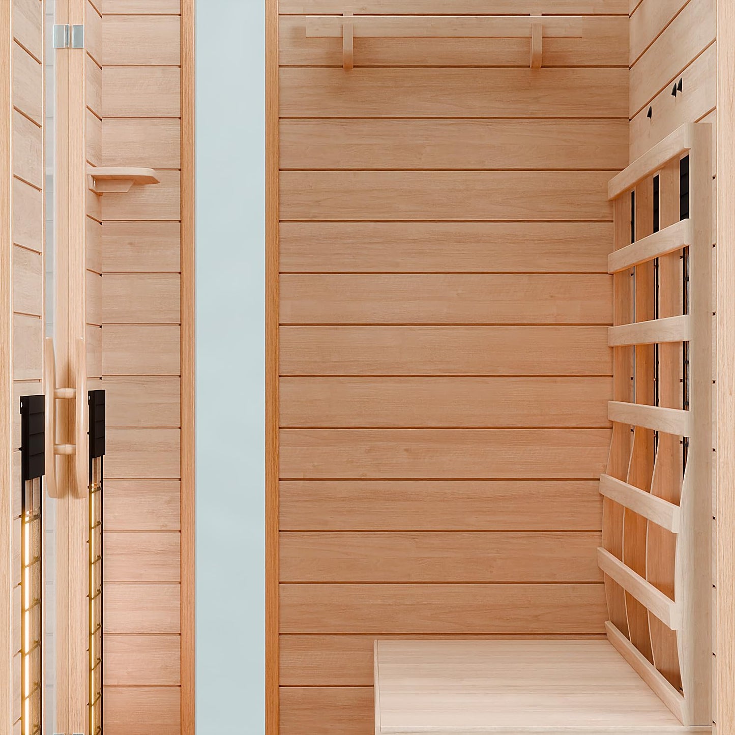 Dewello® Infrarotsauna 'Hyder' (115x105cm) für 1-2 Personen aus Hemlock-Holz, LED, Bluetooth