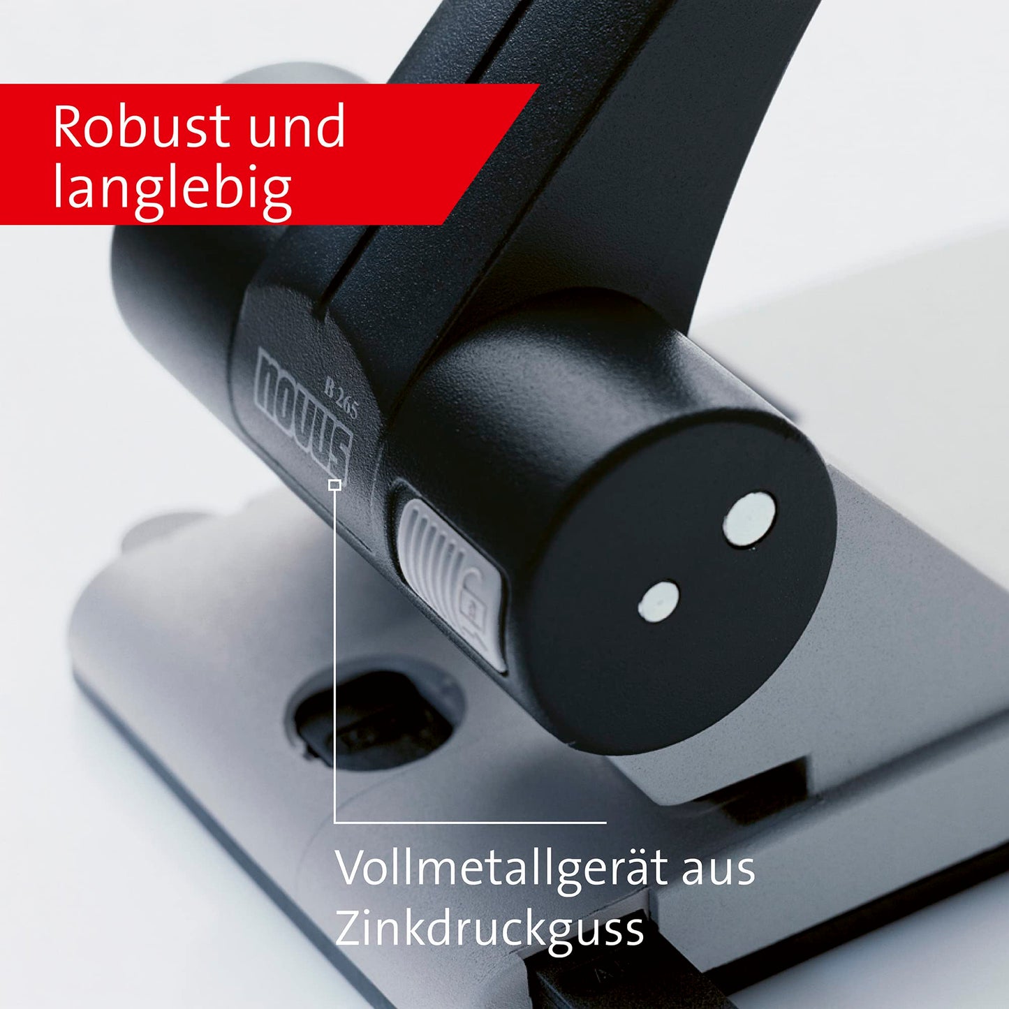 Novus (B 265) filing hole punch for the office in grey-black