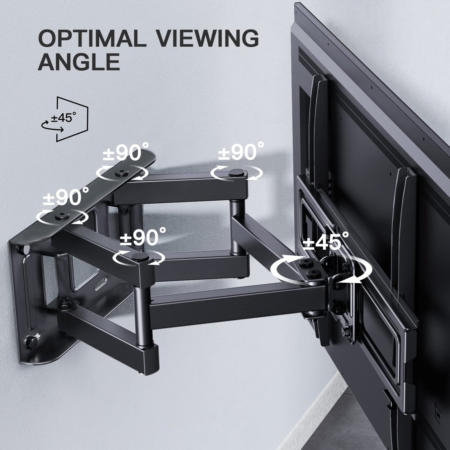 PERLESMITH TV Wall Mount | Swivel for 26-65 inches (Flat & Curved up to 45 kg)