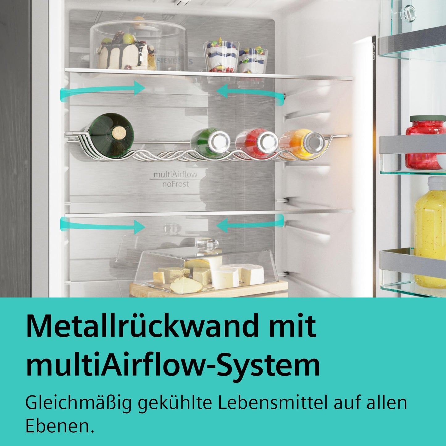 SIEMENS (KF96IAPEA) iQ500 NoFrost Smarter French-Door Kühlschrank: Eis- und Wasserspender, Anti-Fingerprint