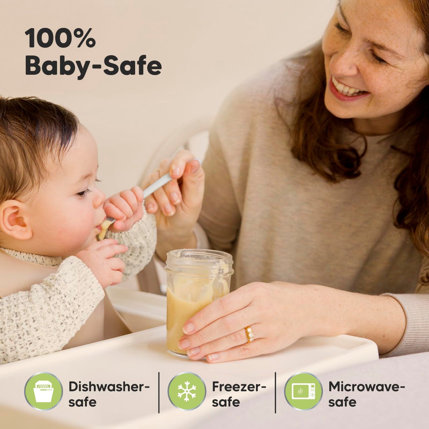 Baby Food Freezing Containers Made of Glass (8 Pack) - Baby Food Storage