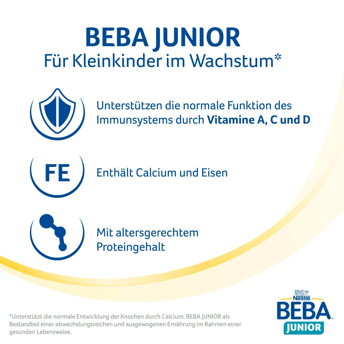 BEBA Junior 2+ milk drink (3 x 800g) from the 2nd birthday: baby food with HMO 2'-FL