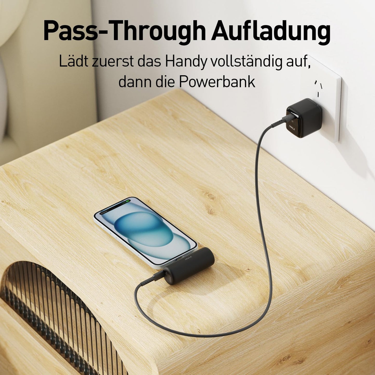 iWALK Mini Power Bank (4500mAh) with USB-C port: Compatible with iOS & Android devices