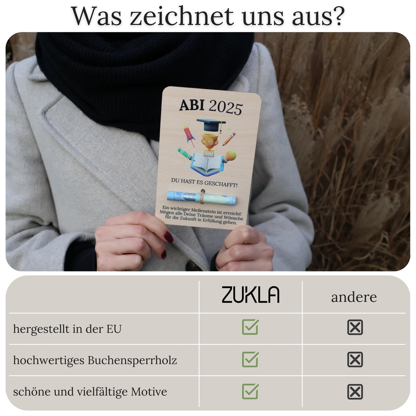 ZUKLA money gift packaging 'ABI 2025' (15x10cm): The creative way to give money