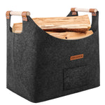 XL firewood felt basket with reinforced handle for shopping, wood, newspaper or firewood