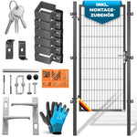 KESSER® Premium metal garden gate with galvanized steel including posts, door handle, key