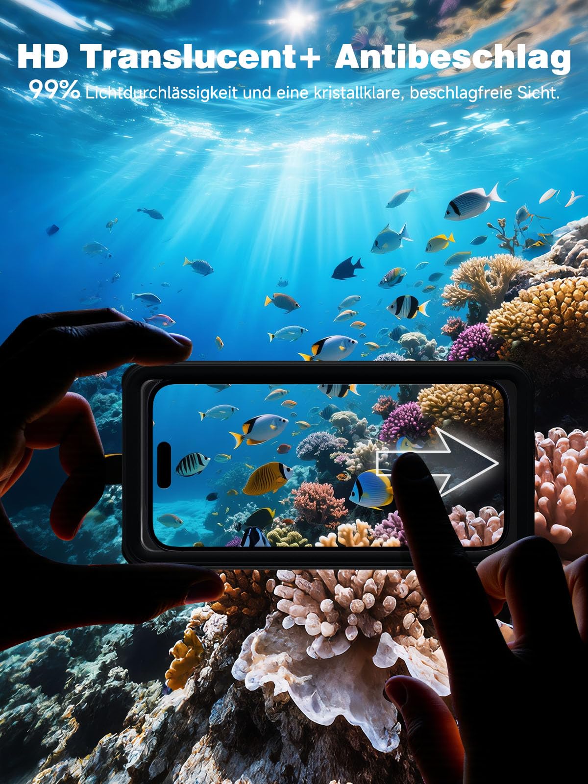 Universal Waterproof Underwater Smartphone Case 'Upgraded' IPX8 up to 6.9 inches