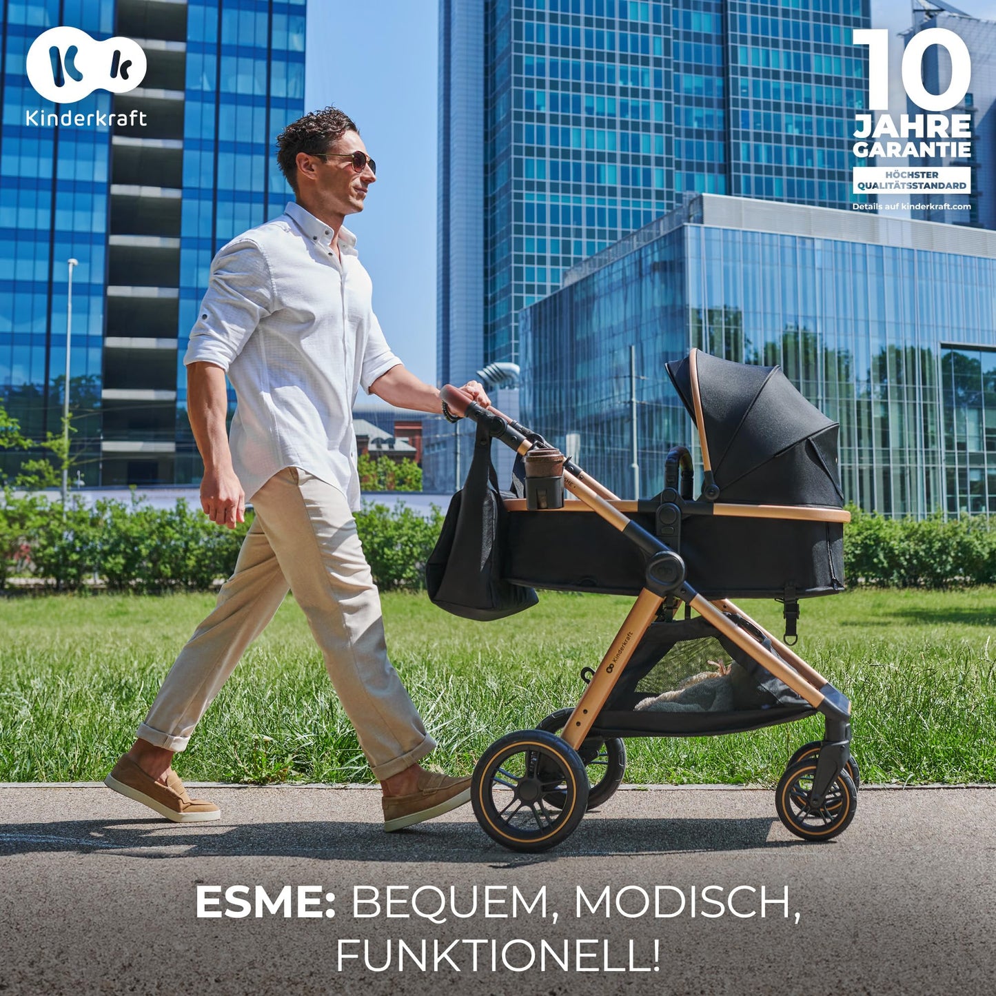 Kinderkraft ESME 3-in-1 Multifunktionskinderwagen: Babywanne, Sportwagen, Maxi-Cosi