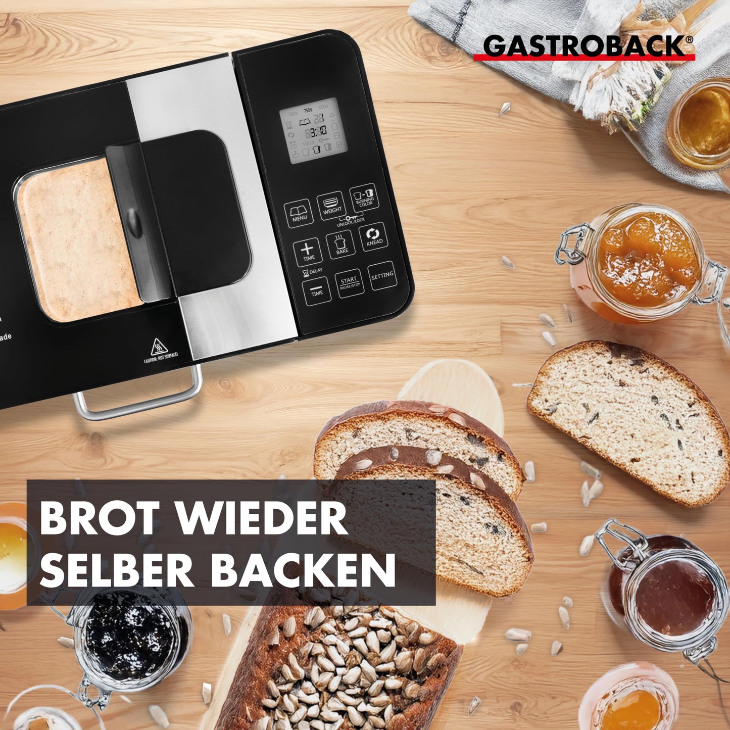 GASTROBACK Fully Automatic Bread Maker Advance - Bread Maker | Timer Function, Ingredient Compartment