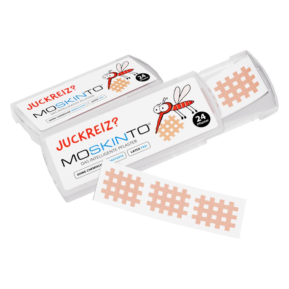 MOSKINTO Mückenpflaster gegen Mückenstich, Stichheiler (24 Pflaster) für Kinder und Erwachsene
