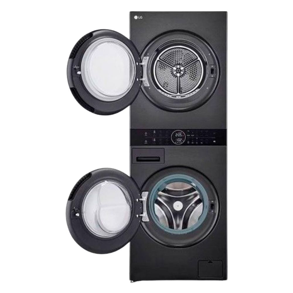 LG (WT1210BBF) Washtower: Waschmaschine - 12kg & Trockner - 10 kg | Einheitliches Panel, WiFi, Schwarz