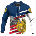 Frankreich ZIP Sport Hoodie 3D: Unisex