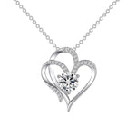 Silver Heart Necklace with Purple-Blue Zircon | 925 Sterling Luxury Jewelry for Women