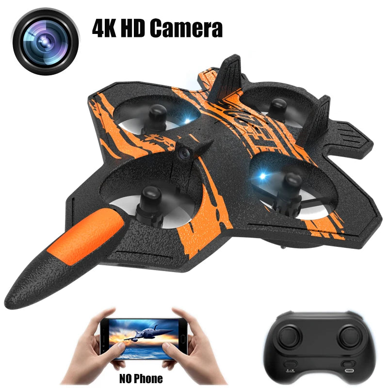 F22 RC Kampfflugzeug Drohne mit 4K HD Kamera - Orange