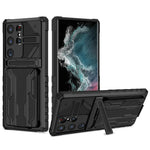 Samsung Kickstand Hülle für S24-S23-S22-S21 Ultra | mit integriertem Kreditkartenhalter