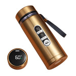 Stainless Steel Vacuum Thermos Flask with LED Temperature Display: Insulated Mug