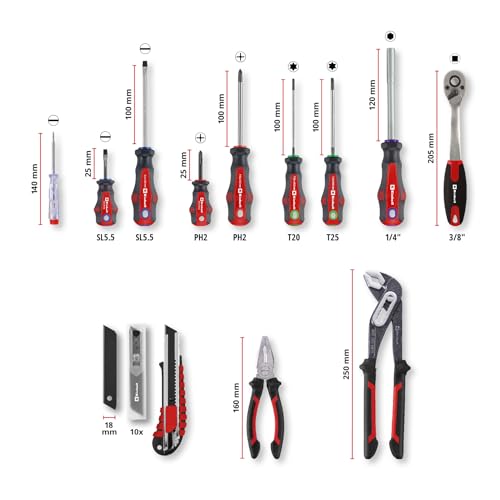 Original Einhell E-CASE 80-piece tool case (tool set for the workshop or at home)