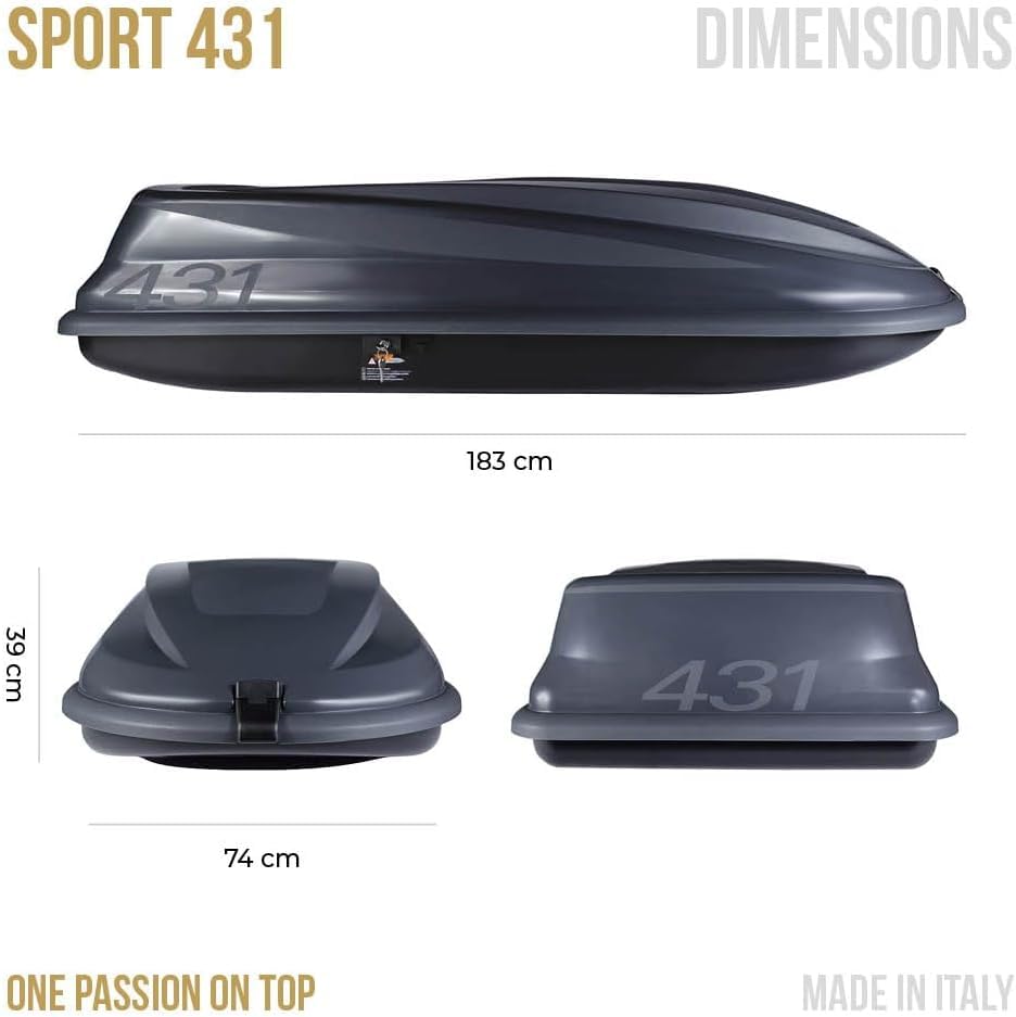 CAM Universal Tetrax roof box (430L) with security lock