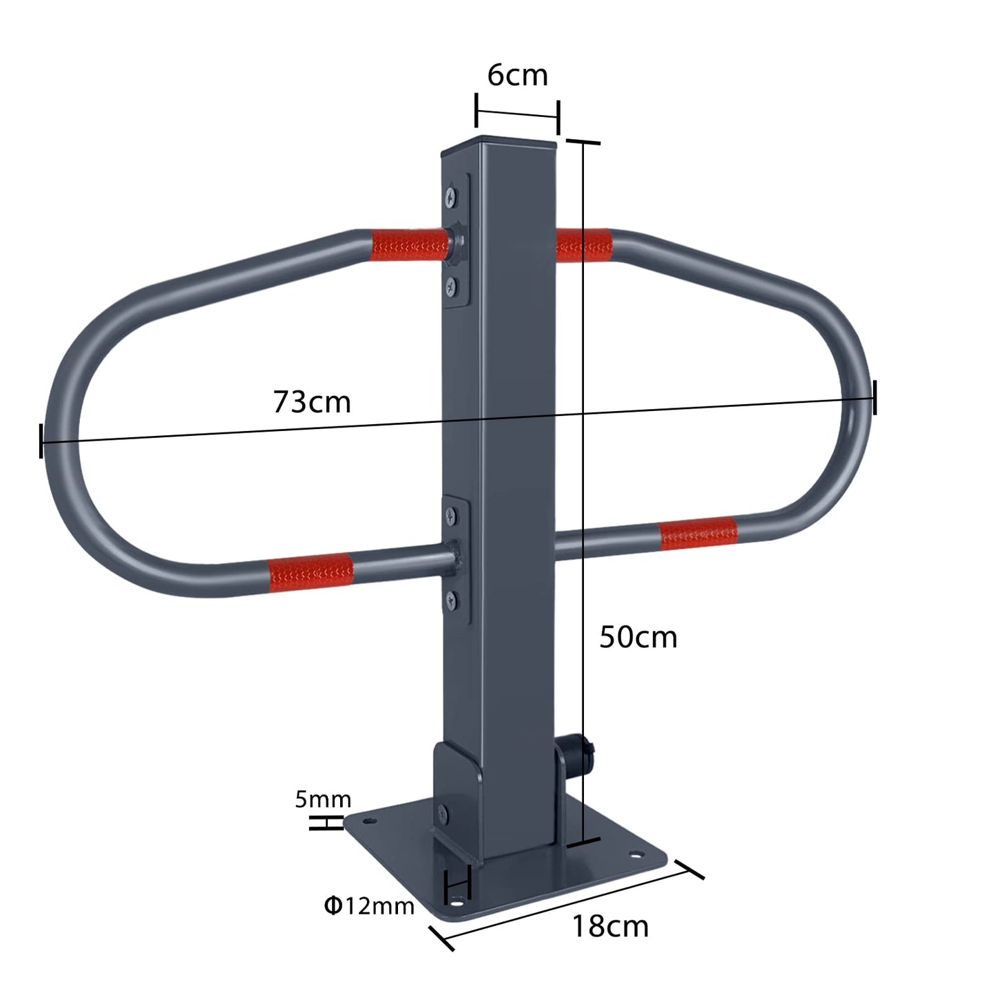 FIVMEN Verzinktes Parkplatzsperre | Klappbar mit Schlüsseln und Reflektierende Aufkleber