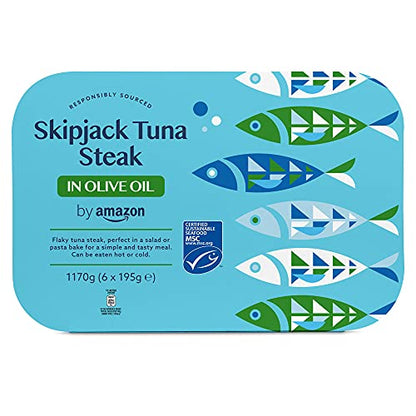 by Amazon Tuna Fillets (195g) in Olive Oil: Sliced, 6-pack