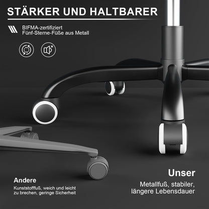 DEVOKO Ergonomischer Massage Gaming Stuhl mit Fußstütze (150kg Belastbarkeit, 360° drehbar)