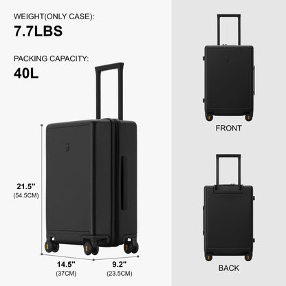 LEVEL8 hard-shell travel suitcase with organizer set (4 pieces): Elegance Matt | Black