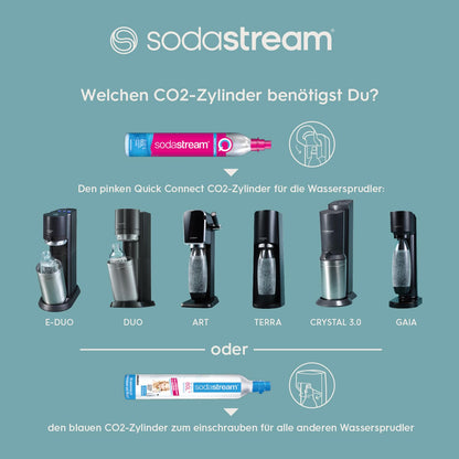 SodaStream E-DUO water carbonator with Quick-Connect: CO2 cylinder including accessories