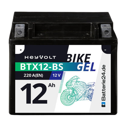 HeyVolt GEL Motorradbatterie YTX12-BS: Wartungsfrei, vibrationsresistent und startstark