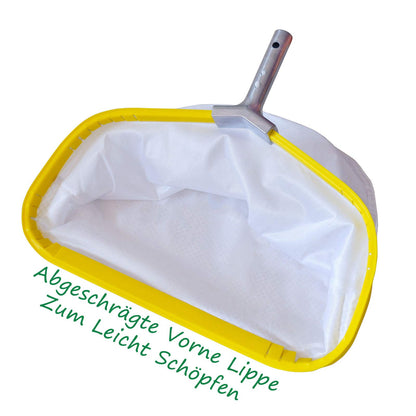 Heavy-duty leaf net with aluminum frame: Deep net for pool cleaning