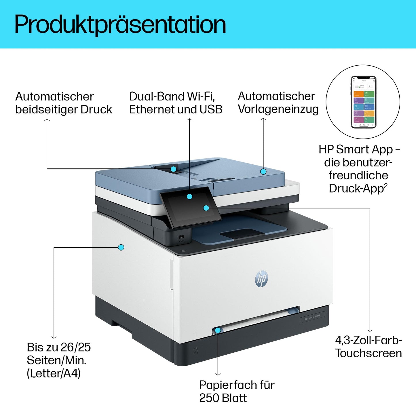 HP Color LaserJet Pro 4202dw | A4 color laser printer | WiFi | Duplex | TerraJet toner