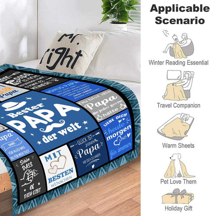 Super Weiche Kuscheldecke: Geschenke für Papa, personalisiertes Geschenk für Vatertag