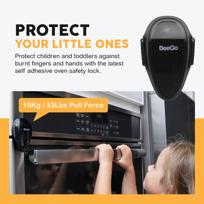 BeeGo® Oven Child Safety Lock for Babies &amp; Toddlers: Easy Installation (Black)