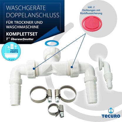 tecuro washing machine double connection for dryer and washing machine: Easy installation