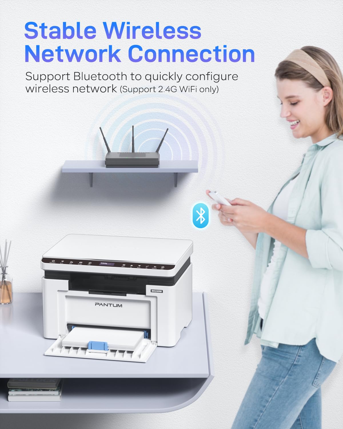 PANTUM (BM2309W) 3-in-1 Multifunktionsgerät | Laserdrucker, Scanner, Kopierer: WLAN, Airprint