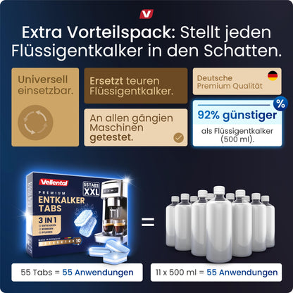 3-in-1 descaling tablets (55 pieces) for fully automatic coffee machines &amp; coffee machines
