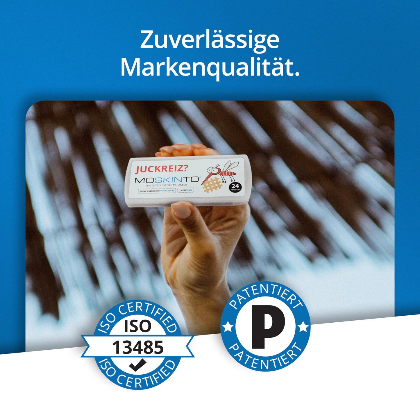 MOSKINTO Mückenpflaster gegen Mückenstich, Stichheiler (24 Pflaster) für Kinder und Erwachsene