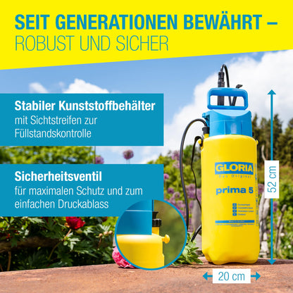 GLORIA pressure sprayer 'prima 5' (5L capacity): sprayer for plant protection