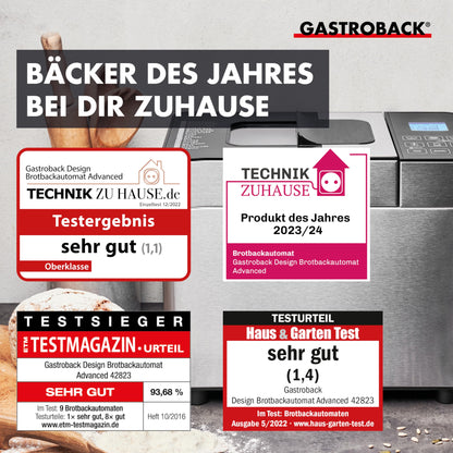 GASTROBACK Fully Automatic Bread Maker Advance - Bread Maker | Timer Function, Ingredient Compartment
