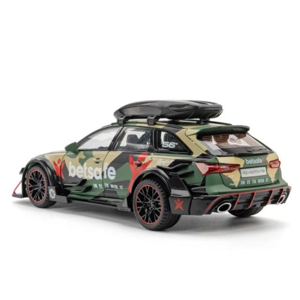 Audi RS6 Racing Modellauto aus Metall (1:24) Perfektes Geschenk - Dekoratives Highlight (Grün)