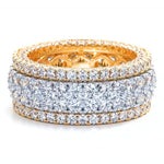 Bague d'éternité scintillante plaquée or de luxe avec zircone cubique | Cadeau pour les occasions