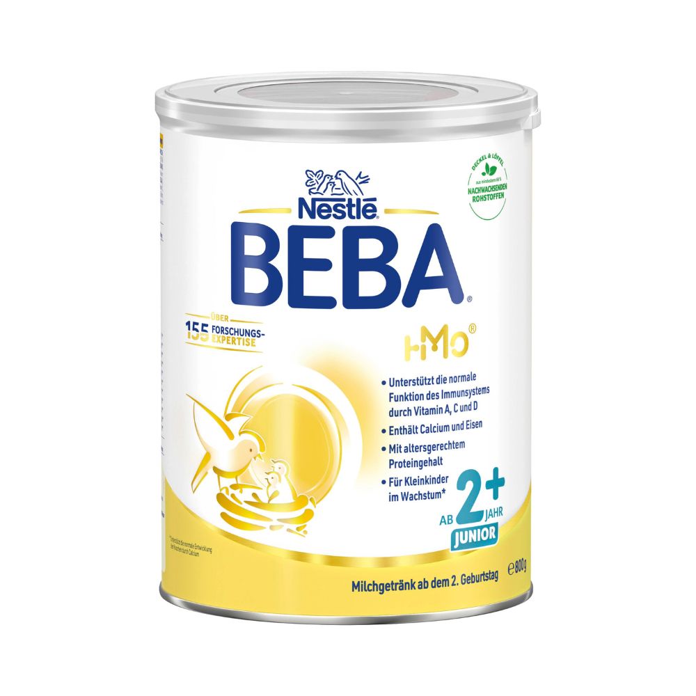 BEBA Junior 2+ milk drink (3 x 800g) from the 2nd birthday: baby food with HMO 2'-FL