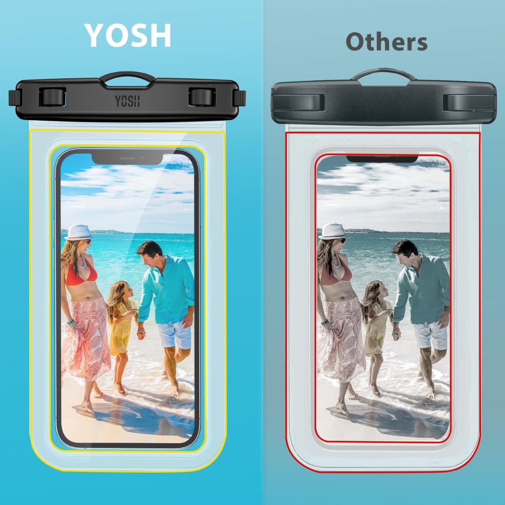Waterproof underwater phone case (2-pack) suitable for smartphones up to 6.8 inches | Crystal clear