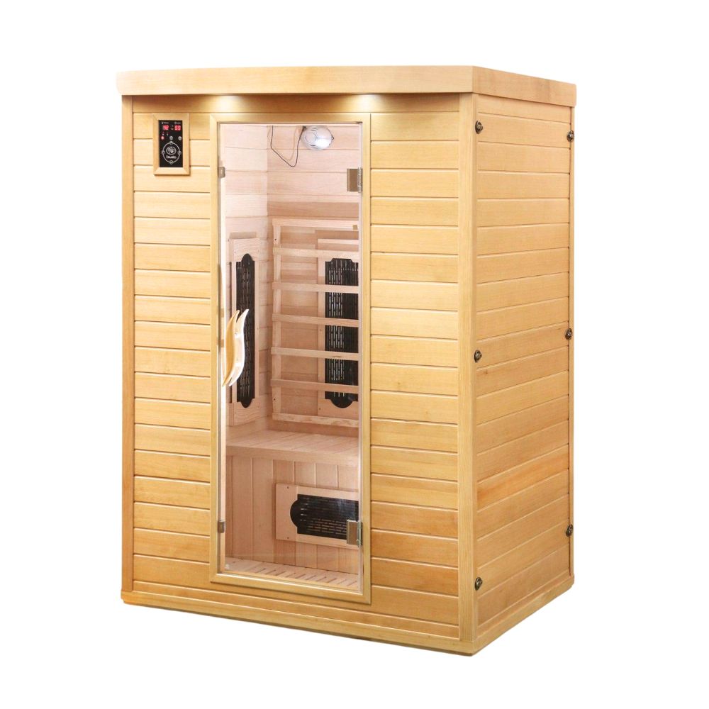 Dewello® Infrarotsauna 'Laval Plus' (135x105cm) für 1-2 Personen aus Hemlock-Holz, LED, Bluetooth