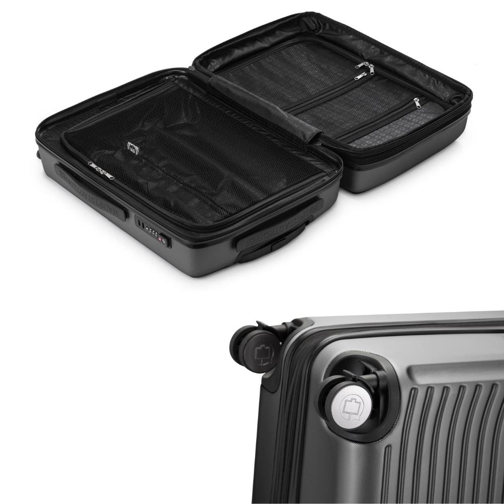 HAUPTSTADTKOFFER 'Mitte' hard-shell travel suitcase set (3 pieces): ABS, TSA | Graphite
