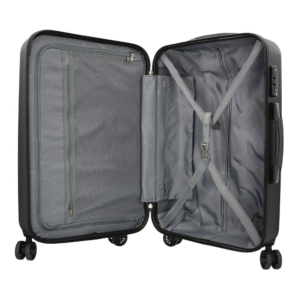 BUGATTI 'Lima 2.0 FL' hard-shell travel suitcase set (3 pieces) with double wheels, TSA lock 
