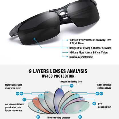 Duco '8177SDE-11' polarisierte Sonnenbrille für Herren: 100% UV400, Unzerbrechlich
