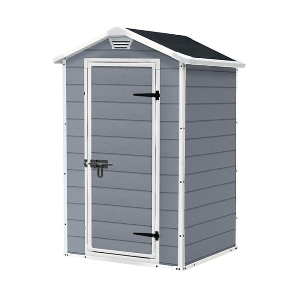 Keter Manor Gartenhaus (4x3) auch für kleine Gärten: Wetterfest, Kunststoff, Grau